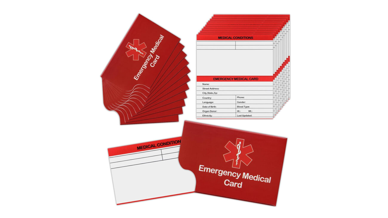 12 Pack Red Medical Condition and Emergency Contact