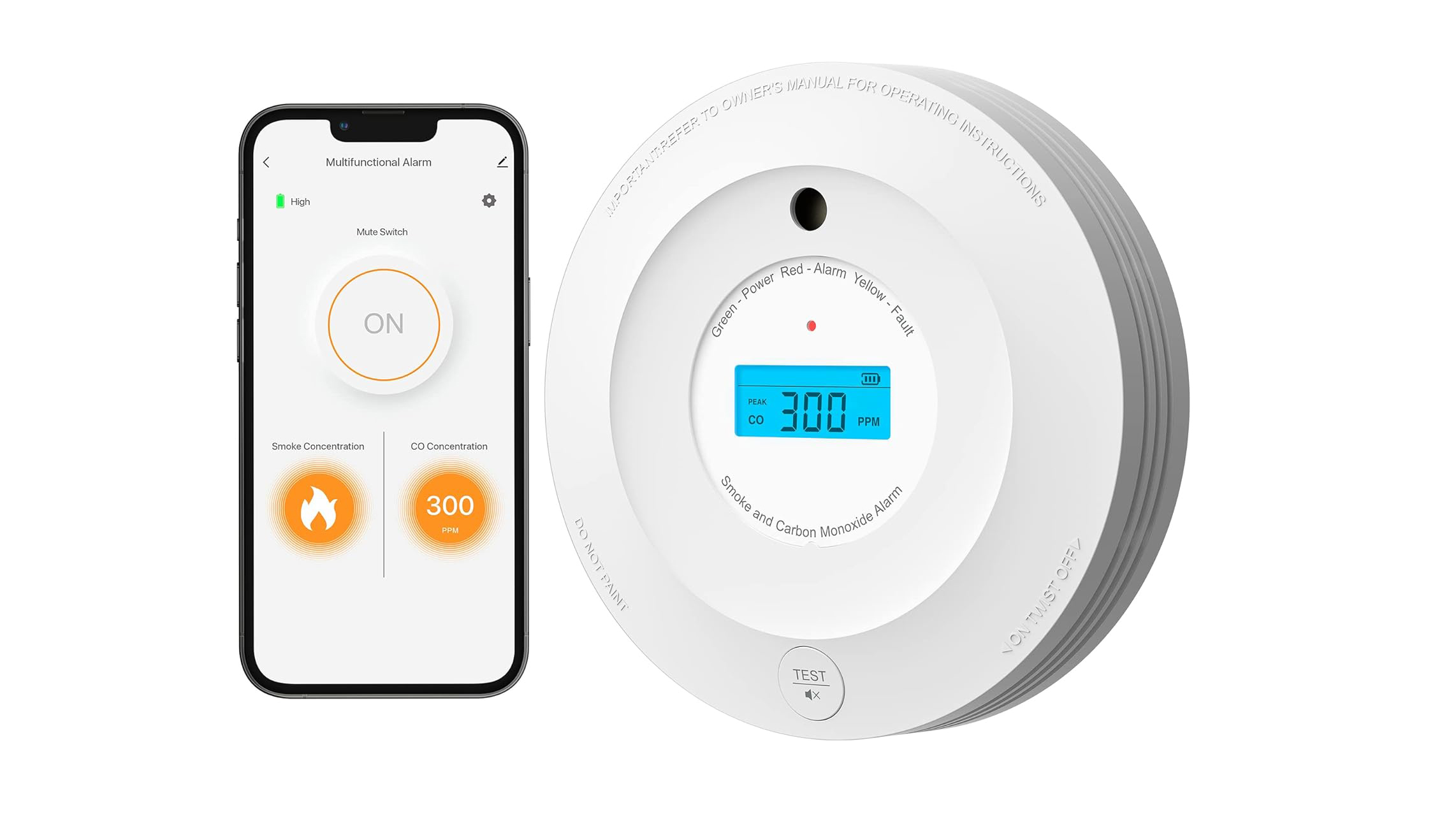 AEGISLINK Wi Fi Combination Smoke and Carbon Monoxide Detector with LCD Display