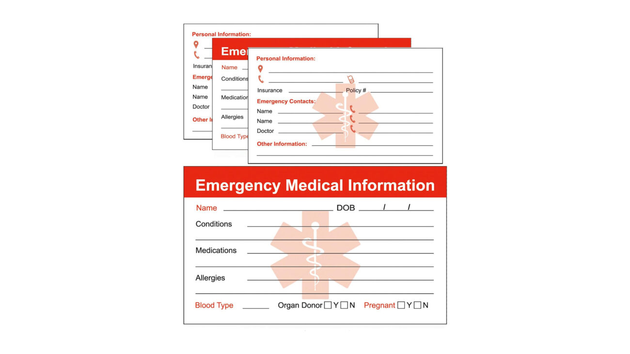 Emergency Medical Information ID Card