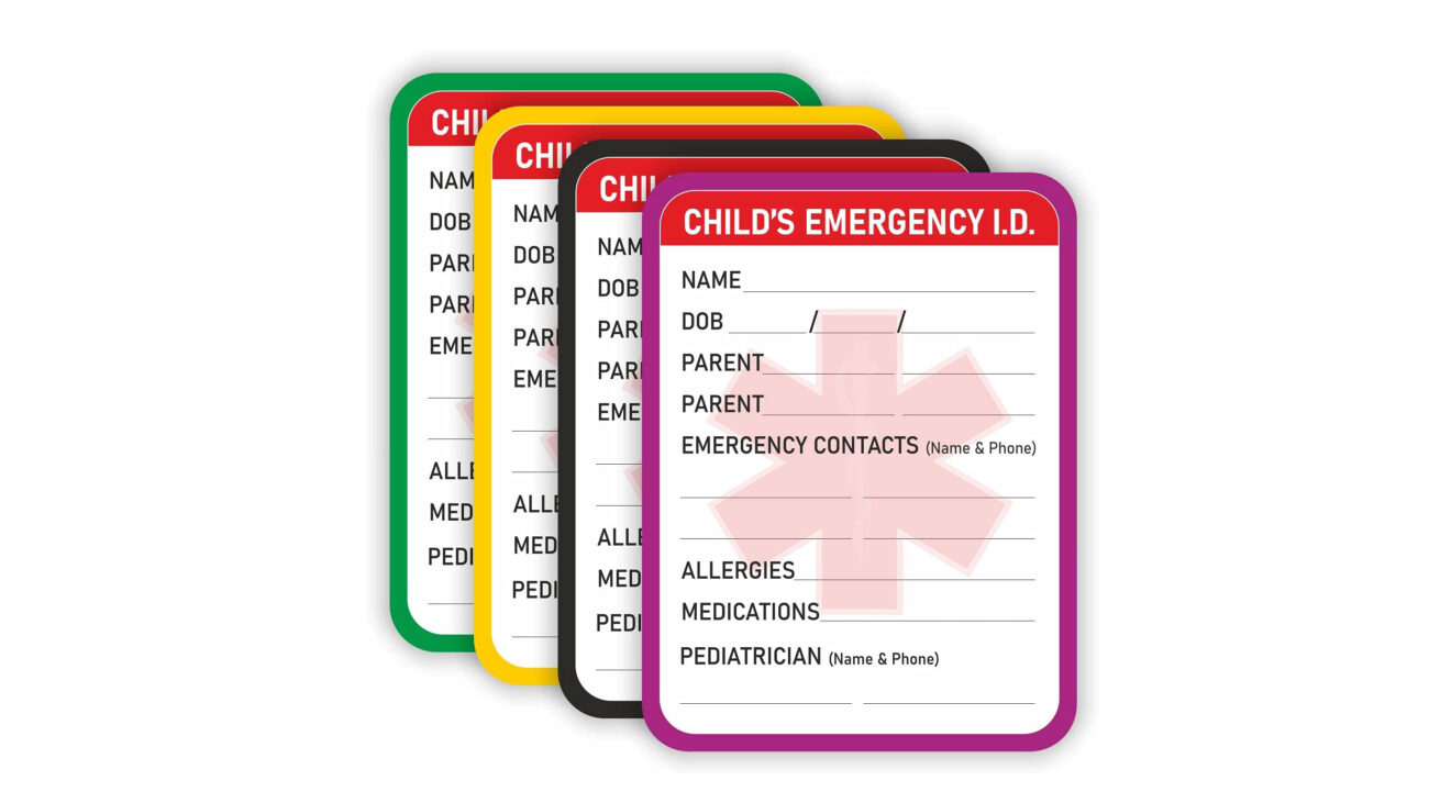 Infant Emergency Contact Sticker